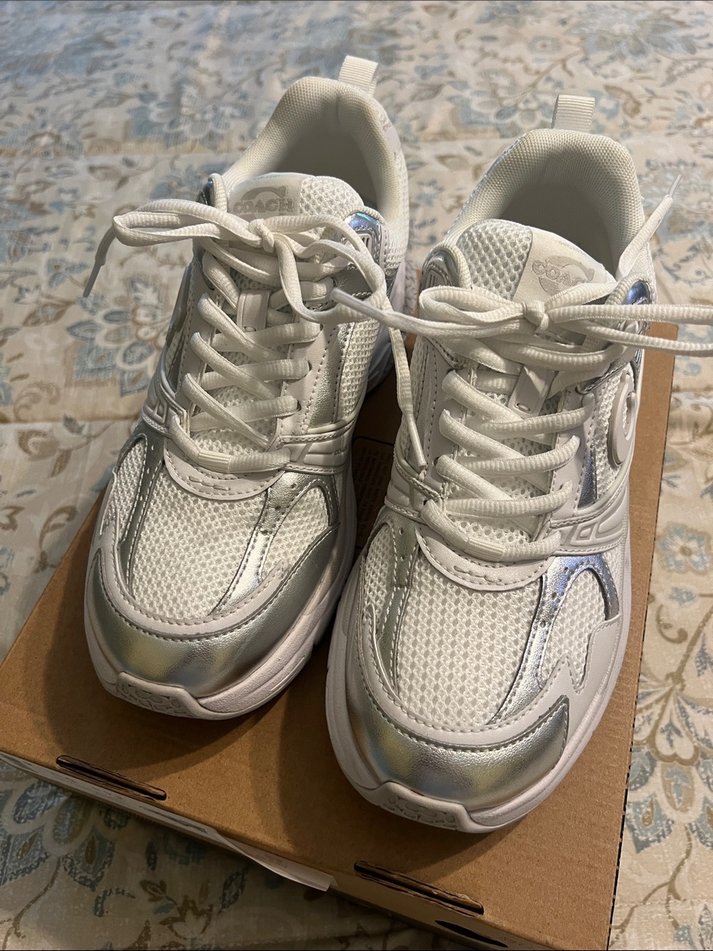 Coach White Iridescent Athletic Sneakers